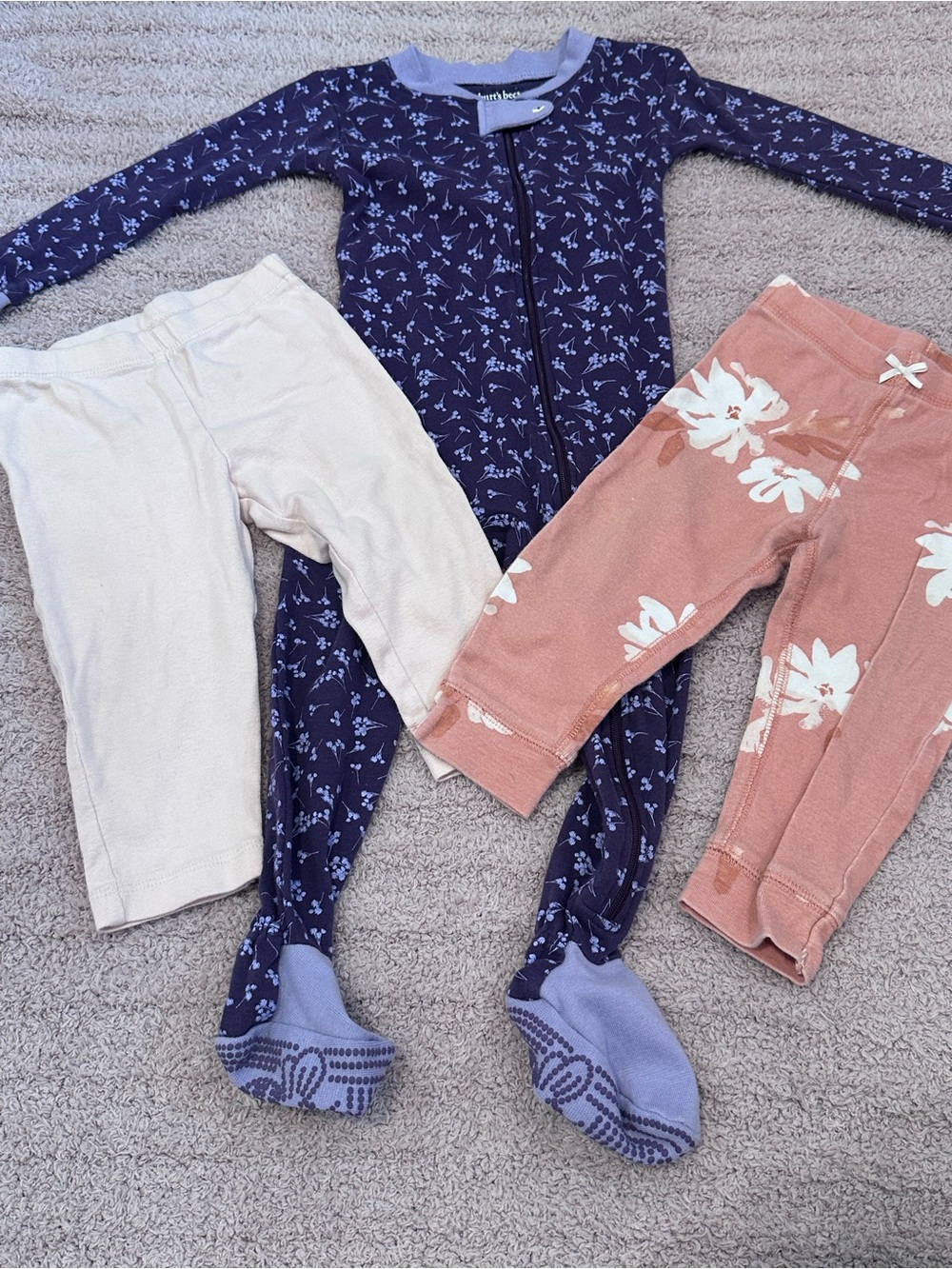 🌸 Burt’s Bees Baby & Carter’s Pink Floral Girls Bundle 12M-18M *
